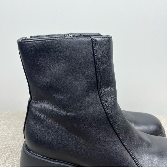 Naked Feet Xenus Platform Leather Boot Black Grunge Goth Size 8.5 Festival Chunk - Picture 5 of 14